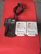 Genuine Black & Decker LCS20 20V Lithium Ion Charger and 2 Batteries LBXR20