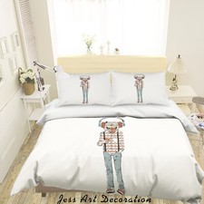 3D Animal Cartoon Painting Quilt Cover Set Duvet Cover Bedding Pillowcases