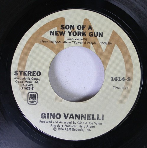 Pop 45 Gino Vannelli - Son Of A New York Gun / People Gotta Move On Am Records