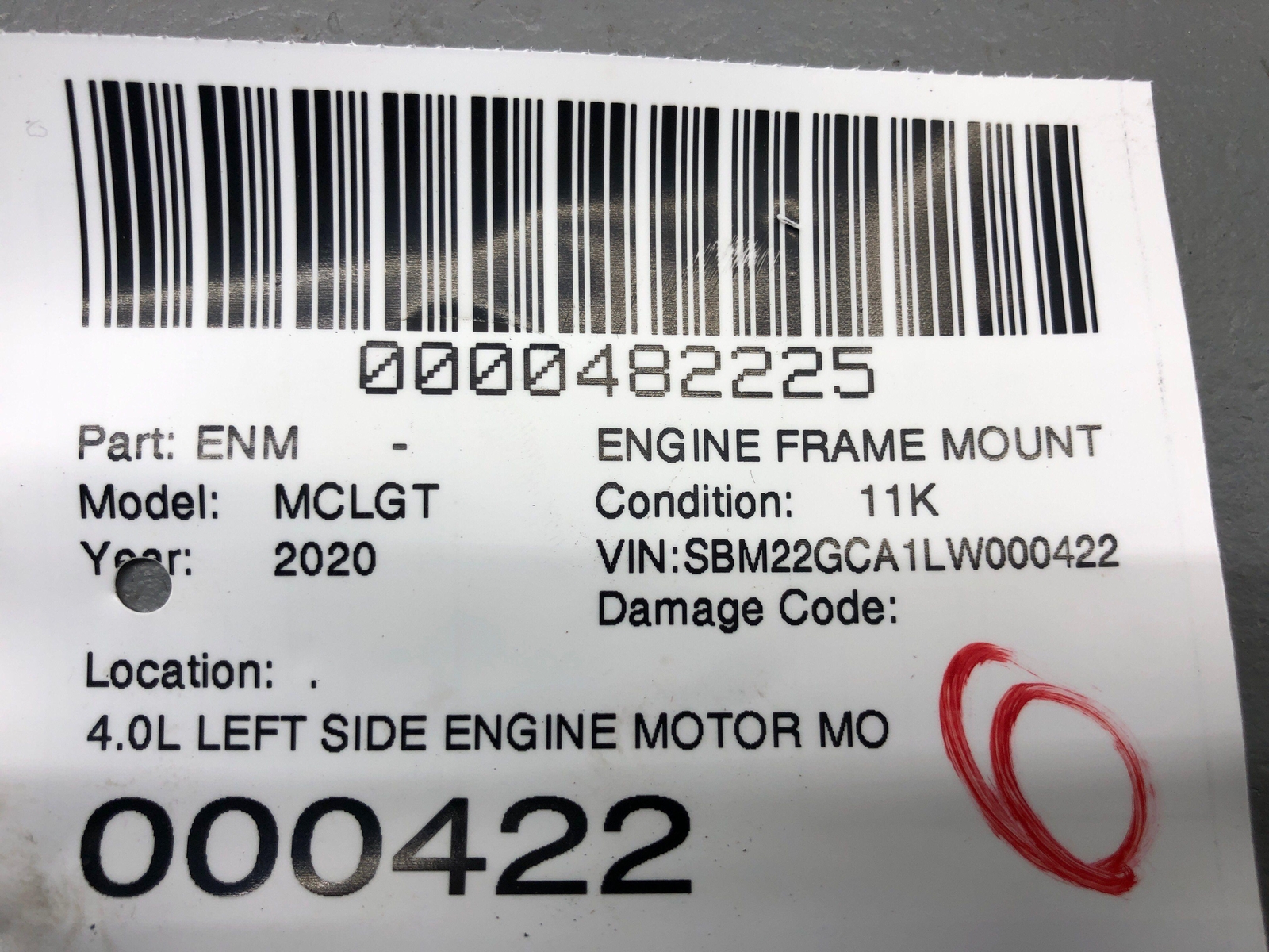 2020-2023 MCLAREN GT 4.0L LEFT SIDE ENGINE MOTOR MOUNT ARM 14F0706CP OEM 2021