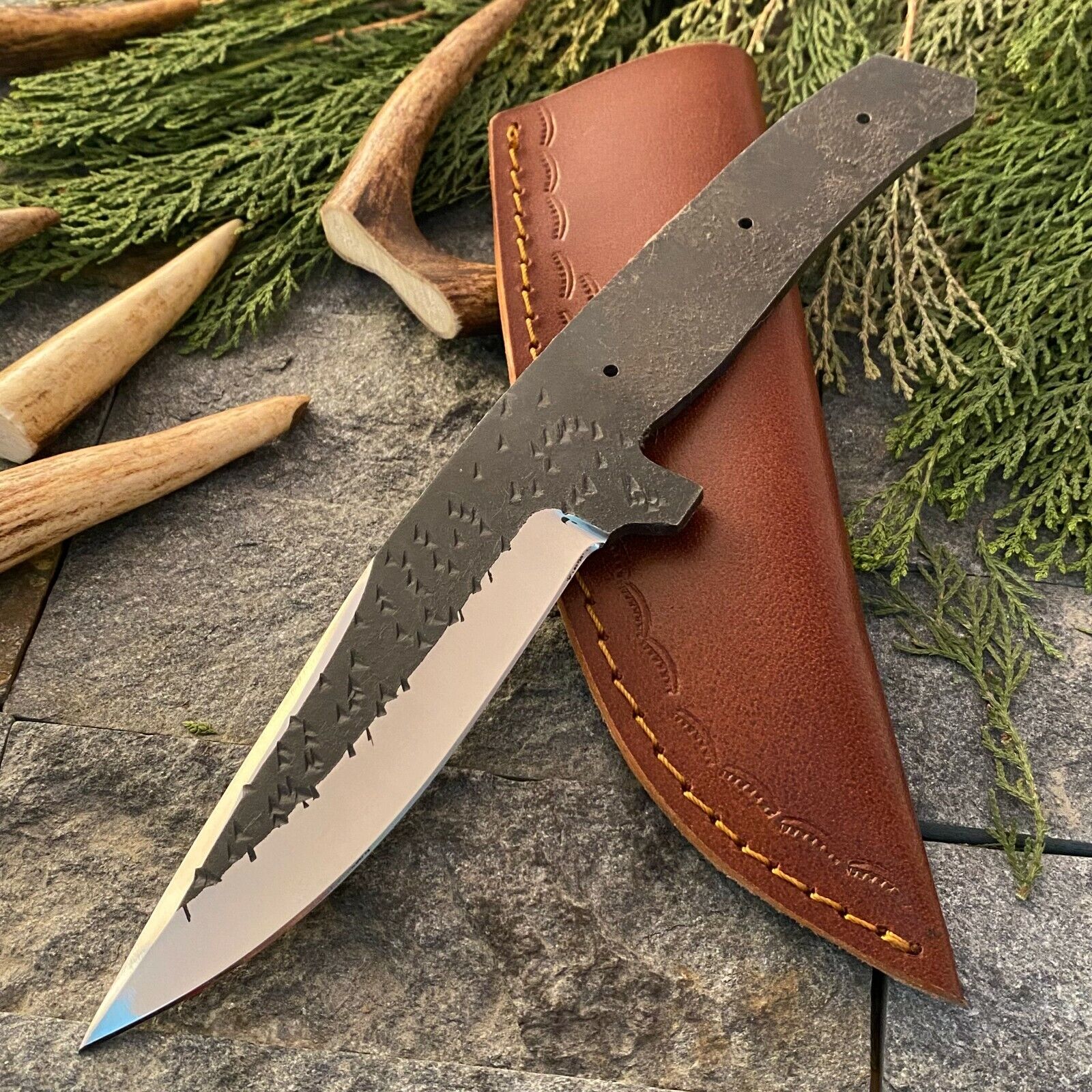 SHARD BLADE Custom Hand Forged D2 Steel Hunting Skinner Full Tang Blank Blade