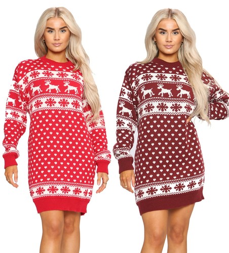 Womens Xmas Reindeers And Snowflake 