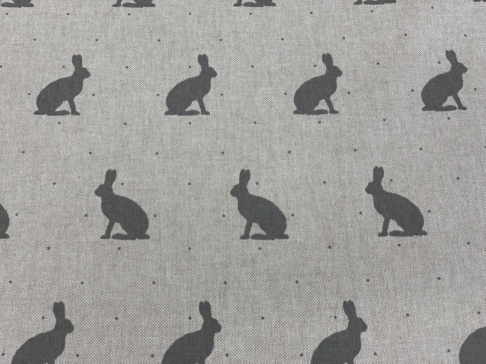Linen Fabric Harry Hare Grey Beige Curtain Blind upholstery 2.6 Metres