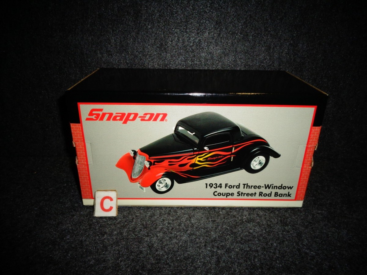 SNAP-ON TOOLS 1934 FORD COUPE STREET ROD DIECAST COIN BANK CROWN