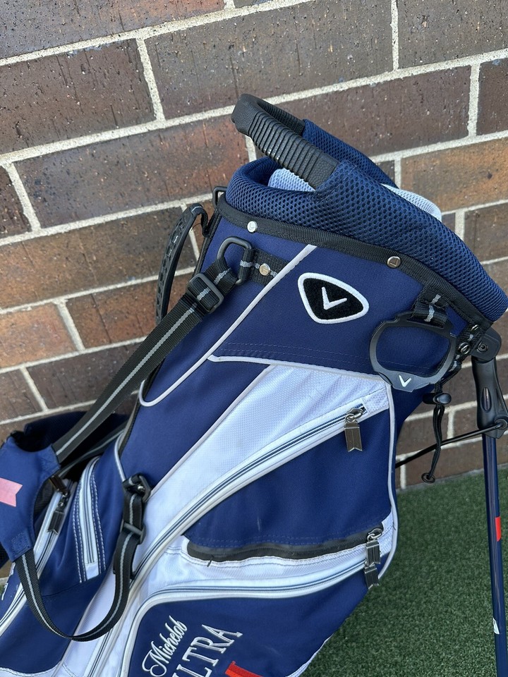 Michelob Ultra Callaway Golf Stand Bag 7 Way Top Dual Strap Blue/White