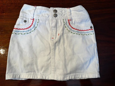 Vintage GYMBOREE "Burst of Spring" White Denim Skort Size 5