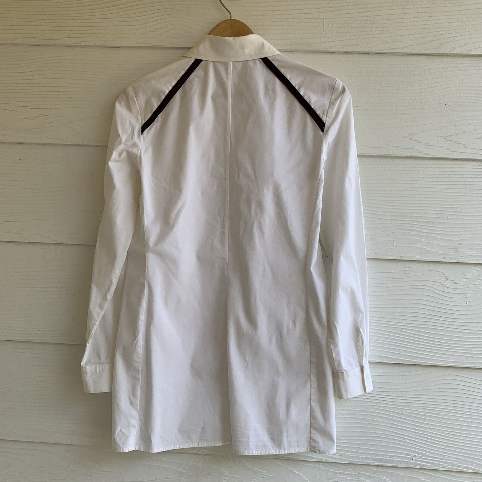 FINLEY White Tunic Top Button Down Blouse Medium … - image 8