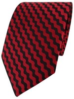 Tigertie Designer Krawatte In Rot Schwarz Wellenmuster - Schlips Binder Tie