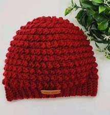 Beanie Preemie Boy Hat Handmade Crochet Cap. Cranberry Color. Medium