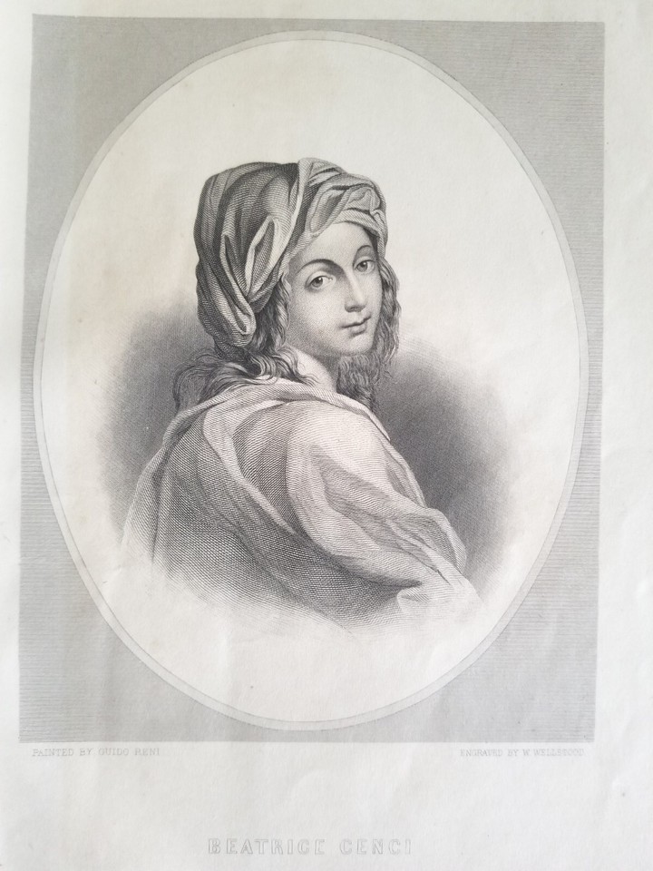 BEATRICE CENCI.VTG 1873 10" x 6.7" STEEL ENGRAVING PRINT eBay