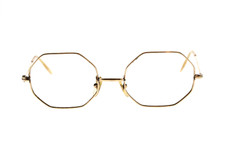 VTG MOREL 14K Gold Octagonal Geometric Eyeglasses - France 1960'S MCM