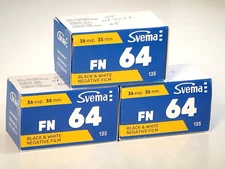 3x Svema FN-64 135/35mm 36exp. ISO 64 B&W Camera Negative Film