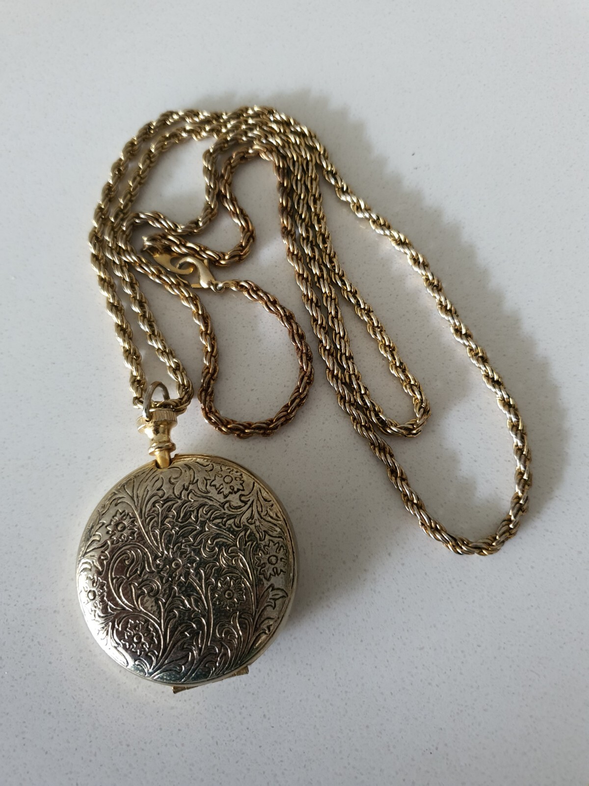 Vintage Pocket Watch Locket With Chain eBay
