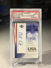2002 UD USA Baseball National Team Auto 305/375 Clint Everts #CE - PSA 9 - POP 6