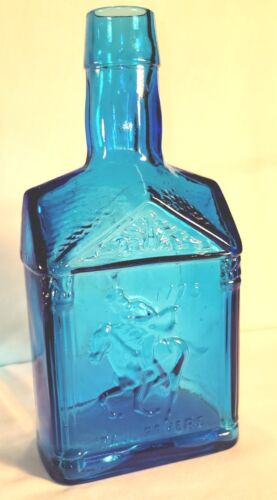 Bottiglia di vetro vintage blu cobalto 1775 Paul Revere Wheaton NJ - Foto 1 di 7
