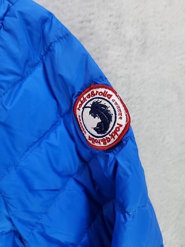 Rokka Rolla Boys 14 - 16 Blue Puffer Hooded Zipup Light Down Jacket - Picture 6 of 16