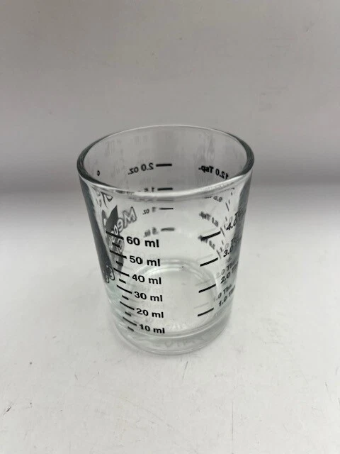 Taza medidora pequeña de vidrio artesanal de cocina - ml, cucharadita tbsp, fl. oz. Foto 2 de 4