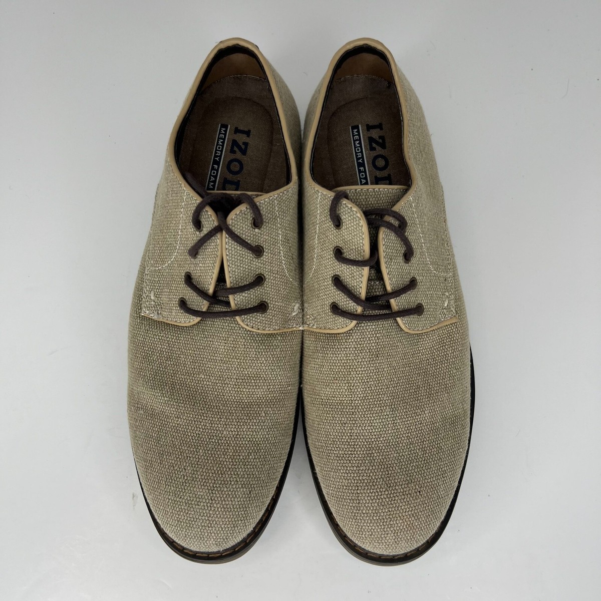 Izod Mens 016-0484 Oxford Smokey Beige Memory Foam Oxford  display picture 1
