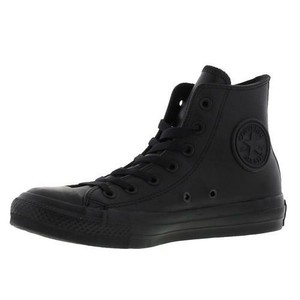 ladies all black leather trainers