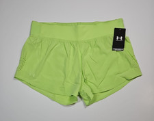 Under Armour Womens Green Speedpocket Lined Athletic Running Shorts Size XL NWT