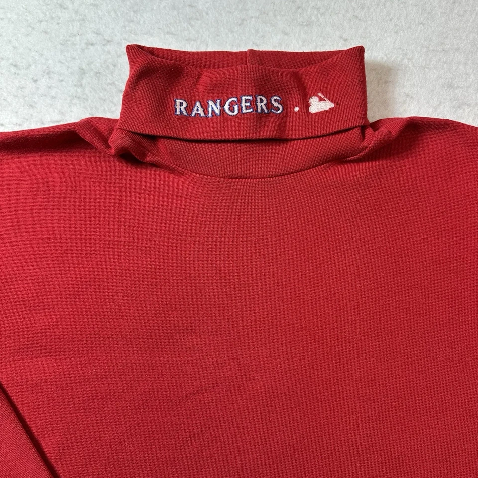 Texas Rangers Mock Neck Turtleneck Majestic Official Vintage Shirt Size Mens XL - Image 2 of 4