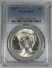 1923 Peace Silver $1 Dollar Coin PCGS MS 63