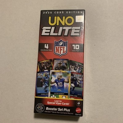 UNO Elite NFL Draft Pack Plus Card Game Core Edition Booster Set 2025 Play Fun