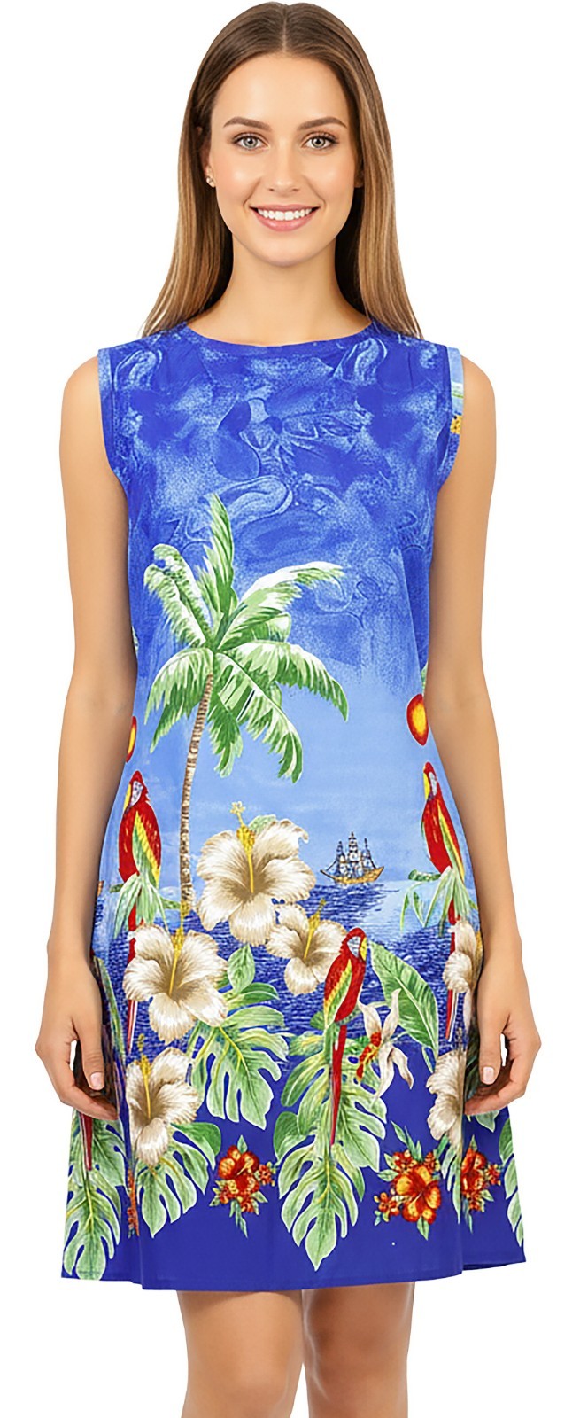 LA LEELA Women Kimono Bikini Swimwear Cover Up Dress Tops US 14 [L] Blue_V208