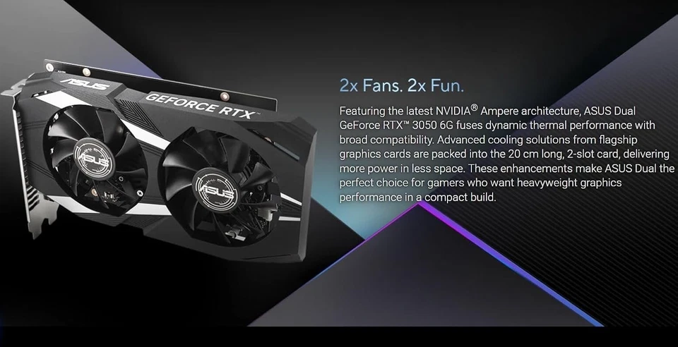 NEW ASUS Dual NVIDIA GeForce RTX 3050 6GB OC Edition Gaming Graphics Card - GPU - Image 4 of 4