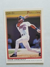 1991 OPC Premier Baseball Juan Gonzalez #54 Rangers