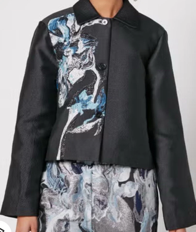 $429 Chaqueta Stine Goya Kiana Floral-Jacquard y Sarga XS Foto 2 de 4