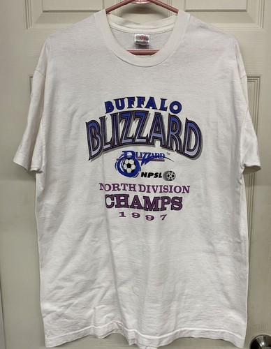 RARE Vintage 1997 NPSL Buffalo Blizzard Soccer North Division Champions Shirt XL