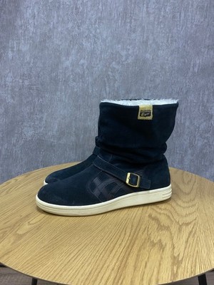 Onitsuka Tiger ASICS Women s Suede Winter Boots US 9 EU 40.5 Black Fur Lined
