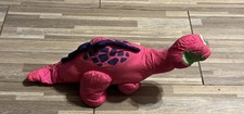 Vintage 1992 Fisher Price Bruce the Brontosaurus Plush Pink Puffalump Dinosaur