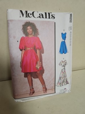 NEW/UNCUT M8252 McCall's Pattern Misses Cutout Dresses 3 Variations Sizes 6-14