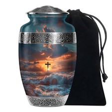 Cross of Glory Cremation Urn for Human Ashes Adult Women  Men, 10 Inch 