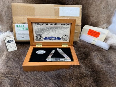 1977 Case 25th NKCA Anniversary  Canoe Knife With Bone Handles Mint Display Case