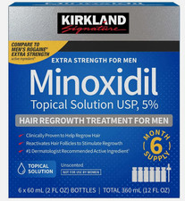 Kirkland Minoxidil 5 Extra Strength Men 6 Month Supply Hair Regrowth EXP 06/27 