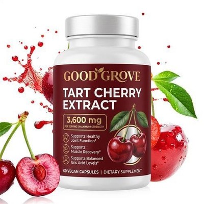 Good Grove Tart Cherry Extract Capsules 60 PCS, Non-GMO Vegan 3600mg