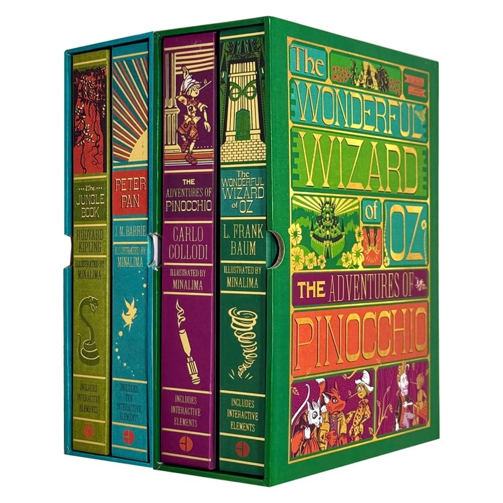 Various Publishers The Jungle Book, Peter Pan, The Wonderful Wizard And The Adventures Of Pinocchio (Minalima Edition) 4 Books Collection Set - Image 8