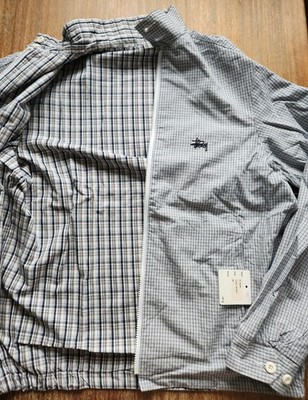 NEW Stussy Reversible Chex Jacket Coat Full Zip M Medium Vintage DS Brown White