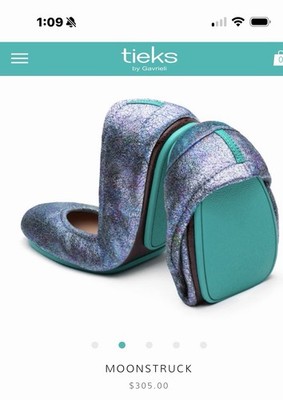 Tieks Gavrieli Foldable Ballet Flats sz 9 Moonstruck