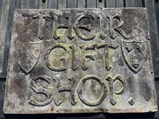 Vintage Cast Iron Their Gift Shop Gothic RARE 1 of kind HEAVY 19 1/2” X 14 1/2”