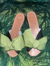 Frances Valentine Green Bow Slides - 10