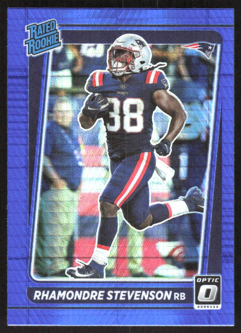 8710I 2021 Donruss Optic #237 Rhamondre Stevenson Blue Hyper