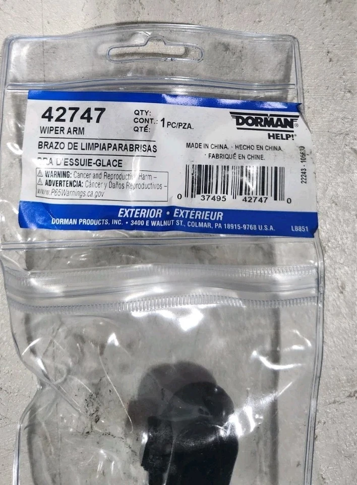 Brazo limpiaparabrisas delantero izquierdo Dorman 42747 su Chevy Camaro 1982-1986 Foto 2 de 4