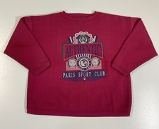 Vintage Paris Sport Club Sweatshirt Sz M/L Boxy Mall Core Preppy 80s 90s