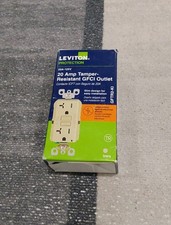 Leviton GFCI Outlet Slim Design Self Test 20A GFCI Receptacle, Ivory, GFTR2-KI