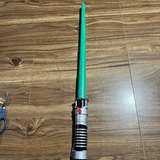 Vintage Hasbro 2002 Star Wars Green Lightsaber Retractable Jedi Obi Wan Kenobi