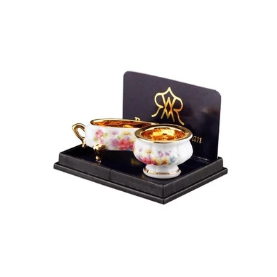 REUTTER Puppenstube zwei Porzellanschalen mit Echtgold (RP14285) - Maßstab 1:12 Miniatu...